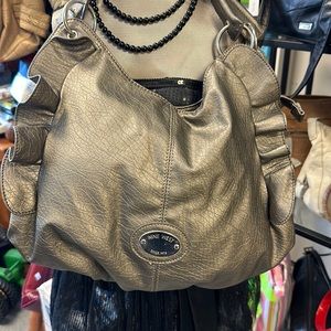 Nine West Gray Silver Metallic HandBag
